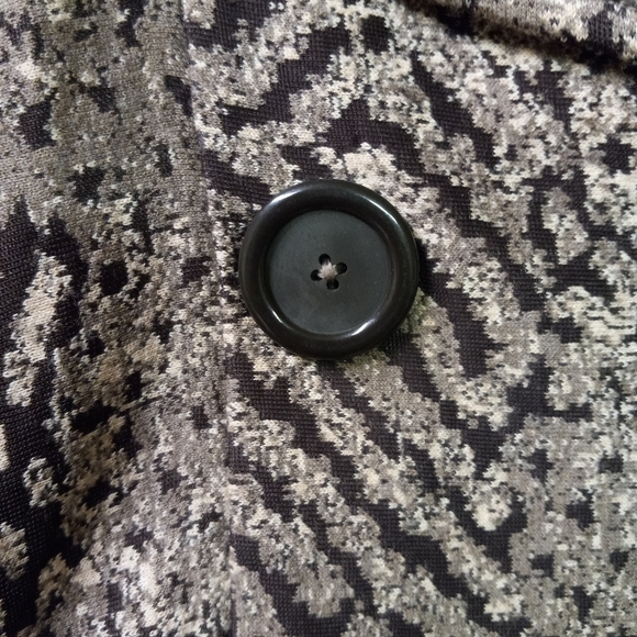 NIC + Zoe Blazer Jacket Double Breast Brown Beige Abstract Cropped Size PM/34 - Picture 4 of 8